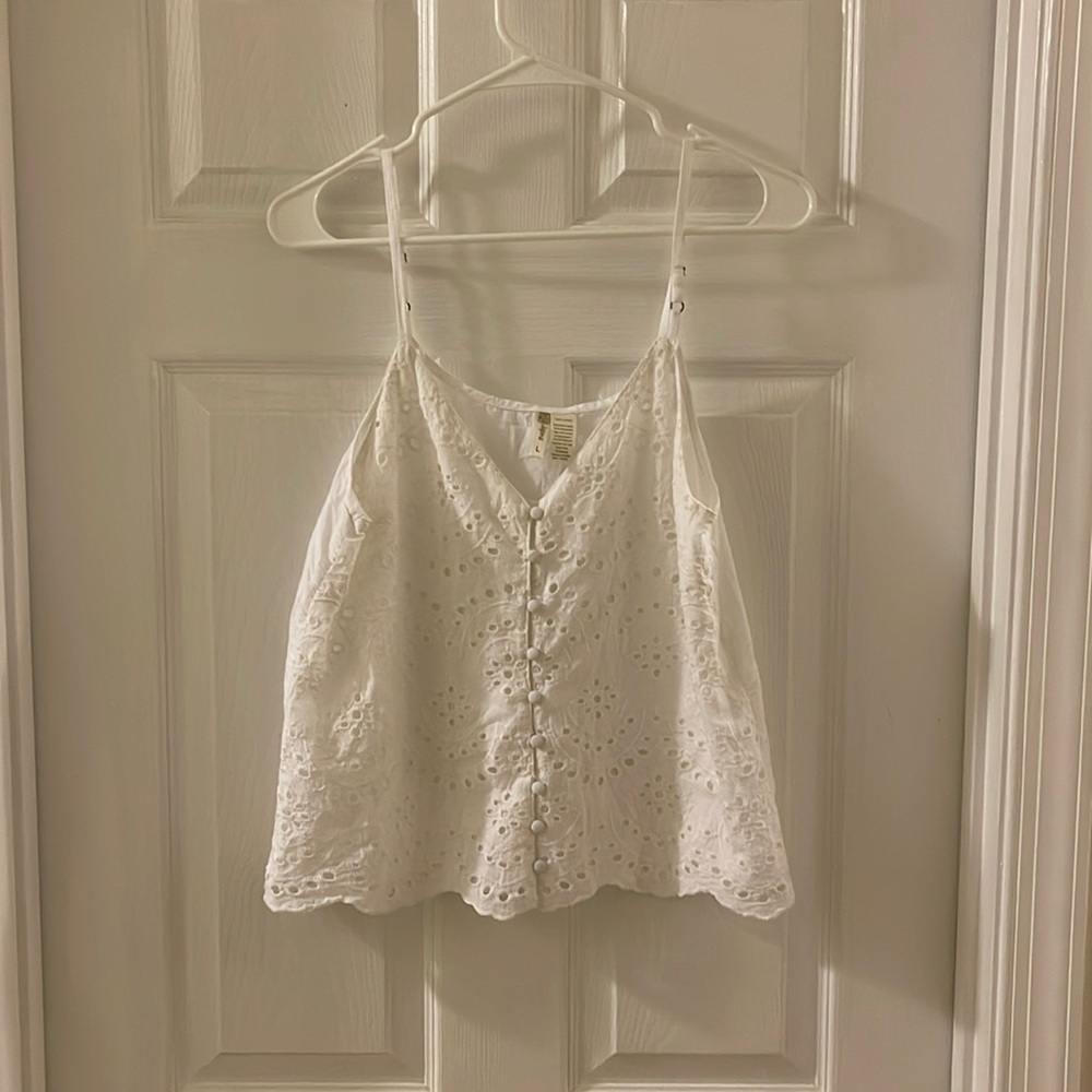 Cropped white camisole top